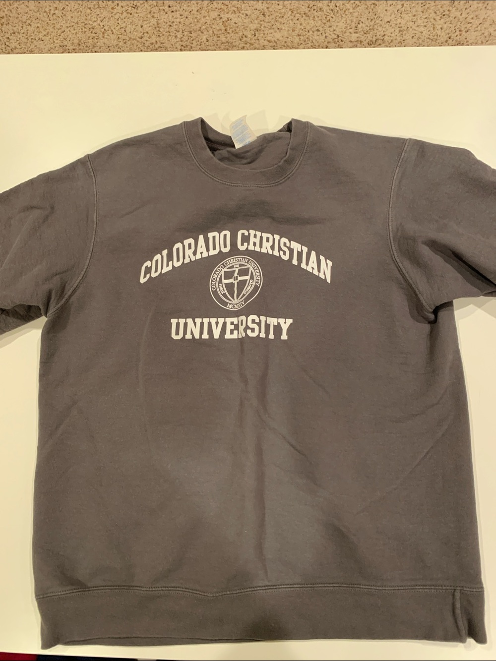 Port and Company Gray Colorado Christian University Crewneck Sweatshirt